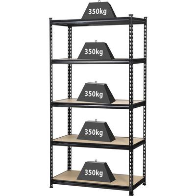 TOOLCRAFT 1530556 Schwerlastregal 350 kg Metall, MDF Holzboden Anthrazit/Schwarz