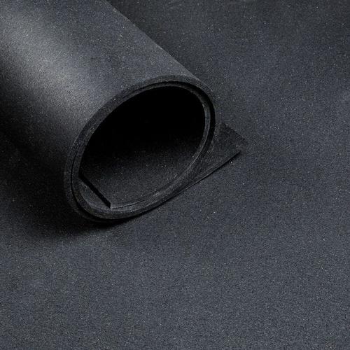 Fitnessboden Schwarz Premium - Bodenmatte pro ganzem Meter - 125 cm breit, 6mm dick