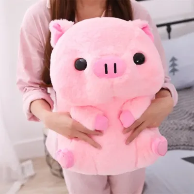Peluche coussin gros cochon tout rond, jouet pour enfant, bébé animal rembourré, 40 cm, cadeau