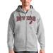 Men's Antigua Heathered Gray New Jersey Devils Wordmark Victory Full-Zip Hoodie