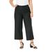 Plus Size Women's Wide-Leg Stretch Poplin Crop Pant by Jessica London in Black Dot (Size 22 W) Pants