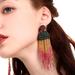 Free People Jewelry | Fringe Beaded Rainbow Earrings | Color: Red | Size: Os