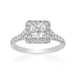 Superior Quality Collection 1.50 CT. T.W. Cushion Shaped Diamond Engagement Ring in 18K White Gold (I, VS2) 6.5