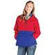 Charles River Apparel Unisex's Pack-N-Go Wind & Water-Resistant Pullover (Reg/Ext Sizes) Rain Jacket, Red/Royal, XXL