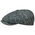 Stetson Hatteras Wool Colour Neps Flat Cap Men - Made in The EU Men´s hat with Peak, Lining Autumn-Winter - 57 cm Blue-Green