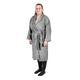 HOMESCAPES Charcoal Grey Adults Dressing Gown with Shawl Collar 100% Egyptian Cotton Terry Towelling Unisex Bathrobe, Small / Medium