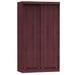 Better Home Products Modern Wood Double Sliding Door Wardrobe in Mahogany - Better Home Products W40-Mahogany