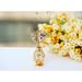 Matashi Crystal Flowers Bouquet Metal in Yellow | 4 H x 1.5 W x 1 D in | Wayfair MTWFL12993G