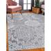 Gray 108 x 72 W in Area Rug - Rosalind Wheeler Antonito Floral Slate Area Rug Polyester | 108 H x 72 W in | Wayfair