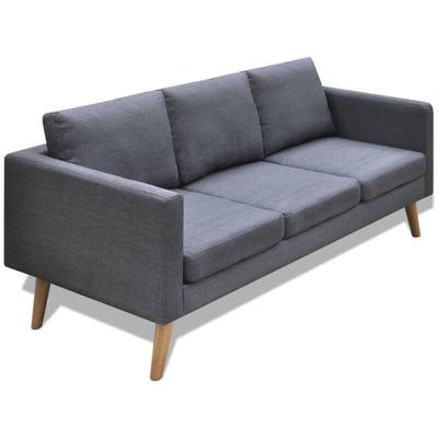 Vidaxl - Sofa 3-Sitzer Stoff Dunkelgrau Image
