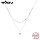 WOSTU – collier en argent Sterling 925 avec pendentif en forme de cœur pour femme chaîne à maillons