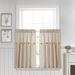 Lush Decor Linen Button Kitchen Tier Window Curtain Panel Pair