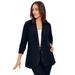 Plus Size Women's Linen Blazer by Jessica London in Black (Size 24 W) Jacket