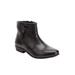 Wide Width Women's The Terri Leather Bootie by Comfortview in Black (Size 12 W)