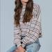 Free People Tops | Free People Steph Striped Long-Sleeve Cropped Oversized T-Shirt Balloon Sleeves | Color: Gray/Pink | Size: Xs