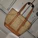 Coach Bags | Coach Leather And Straw Classic Logo Shoulder Bag | Color: Cream/Tan | Size: See Pics