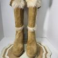 Coach Shoes | Beautiful Coach Wedge Boots Sz.10 | Color: Cream/Tan | Size: 10