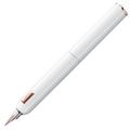 LAMY dialog cc Fountain Pen 081 in White Lacquer Finish with Twist Mechanism 14 Carat Bi-Colour Rose Gold Nib in EF Includes 5 Packs of Lamy T 10 Cartridge Blue Converter Z 27 and Leather Case