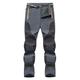 2021 Trousers Outdoor with Warm Trousers Block Softshell Men's Pockets Trekking Men's Hiking Windproof Lined Color Trousers Work Trousers Fleece Fitness Men's Pants (Gray, L)