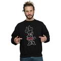 Disney Men's Minnie Mouse Outline Polka Dot Sweatshirt Black XXXXX-Large