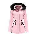 Winter Coats for Women Warm Hooded Outerwear Solid Thick Padded Jacket Loose Fleece Oversized Hooded Coat