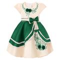 CHICTRY Girls Floral Embroidery Princess Fancy Dress Cap Sleeve Pageant Birthday Party Dresses Green 9-10 Years