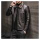 BKPPBi1lkin Leather Jacket Mens Vintage Leather Jacket Men Coffee Jacket Brown Leater Jacket Casual Wear Street Fashion Men Coat Fur Collar Slim Fit Biker Coat (Color : Coffee, Size : M)