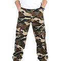 Men's Cargo Pants, Men's Tactical Pants Multi-Pocket Combat Army Pants Men's Waterproof Breathable Resistant Cargo Pants Large Size (Color : Khaki, Size : M)