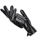 Winter Black Mens Leather Gloves Leather Male Winter Outdoor Windproof Driving Mittens Standard 9