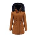 Womens Lightweight Puffer Jacket, Winter Coats for Women Warm Quilted Bubble Padded Hood Coat with Faux Fur Collar