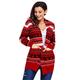 Jianghuayunchuanri Womens Open Front Autumn and Winter Cardigan Jacket Plus Size Knitted Sweater Long Sleeves Loose for Autumn Winter Spring (Color : Red, Size : L)