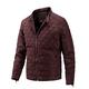 Orgrul Men's Winter Jacket Winter Colour Variations Warm Bomber Jacket Quilted Winter Coat Faux Fur Down Jacket Lightweight Jacket Outdoor Buffer Padded A47, Wine Red, XXXXXL