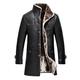 Orgrul Men's winter jacket, quilted jacket, transition jacket, buffer down jacket, zip, sports jacket, fur hood, padded zip, outdoor casual style, 198D, black, XXXXXL