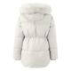 Overcoat Women's Trench Thick Outwear Winter Fur' Jacket Coat Warm Hooded Lined Women's Parkas (Beige, XL)