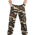 Men's Tactical Waterproof Pants Combat Hiking Outdoor Pants Cargo Pants Men Pants Cargo Pant Baggy Wide Camouflage Cargo Pants (Color : Khaki, Size : M)