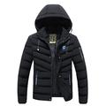 Orgrul Men's Winter Jacket, Quilted Jacket, Transition Jacket, Buffer Down Jacket, Zip, Sports Jacket, Fur Hood, Padded Zip, Outdoor Casual Style 1DD0, black, XXXXL