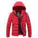 Orgrul Men's Winter Jacket, Quilted Jacket, Transition Jacket, Buffer Down Jacket, Zip, Sports Jacket, Fur Hood, Padded Zip, Outdoor Casual Style 1DD0, red, XXXXL
