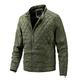 Men Motorcycle Jacket Classic Fashion Solid Color Stand Collar Men Coat Autumn Winter Youth Regular Punk Style Diamond Cardigan with Pockets Men's Transitional Jacket C-Green 3XL