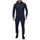 YULONGESS Men's hooded pullover, leisure suit, jogging suit, jogging bottoms with pockets, sweatshirt and tracksuit bottoms, plain leisure suit for gym, fitness, sportswear, Navy-1, X-Large