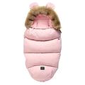 Winter Outdoor Tour Waterproof Baby Stroller Footmuff Baby Down Sleeping Bag Stroller Warm Bunting Bag Footmuff (Pink, 100 * 46cm)