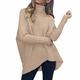 Therlop Sweaters for Women,Long Batwing Sleeve Sweater Loose Turtleneck Casual Ribbed Knit Pullover Sweaters Tops (Apricot,XL)