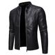 BKPPBi1lkin Leather Jacket Mens Men Faux Leather Jacket Motorcycle Men's Black ​Outwear Male PU Leather Coats Men (Color : Thicken PU Jacket, Size : 4XL)