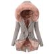 Ladies Fur Lining Coat Womens Winter Warm Thick Long Jacket Hooded Overcoat Girls parka