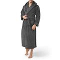 DAVID ARCHY Men's Bath Robe Luxury Soft Dressing Gown Collar Long Bath Robe Ultra Soft Warm Loungewear and Nightwear