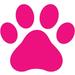 FINCIBO 3 x 3 Vinyl Decor Decal Sticker Removable For Notebook Ipad Car - Hot Pink Paw Dog
