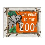 Welcome to the Zoo Elephant Embroidered DIY Iron on or Sew-on Decorative Patch Badge Emblem Appliques Pet Animal Love Zoo Aquarium Series