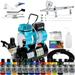 Master Precision Detail Control G444 Airbrush Kit with 3 Tips and Master Air Compressor TC-326T Createx Wicked Colors 12 Color Airbrush Paint Set and Airbrush Cleaning Kit