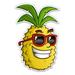 Pineapple in Sunglasses Funky Tropical Style - 12 Vinyl Sticker Waterproof Decal