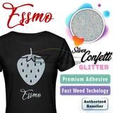 ESSMO Silver Confetti Glitter Heat Transfer Vinyl HTV Sheet T-Shirt 20 Wide Iron On Heat Press DG15 20 x48