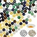 Fun-Weevz 160 Round Gemstone Beads for Jewelry Making 8mm Semiprecious Gem Stone Bead Pack